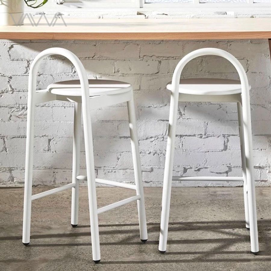 Ghế quầy bar hiện đại tối giản Bắc ÂU - Ghế bar sắt trong nhà, ngoài trời