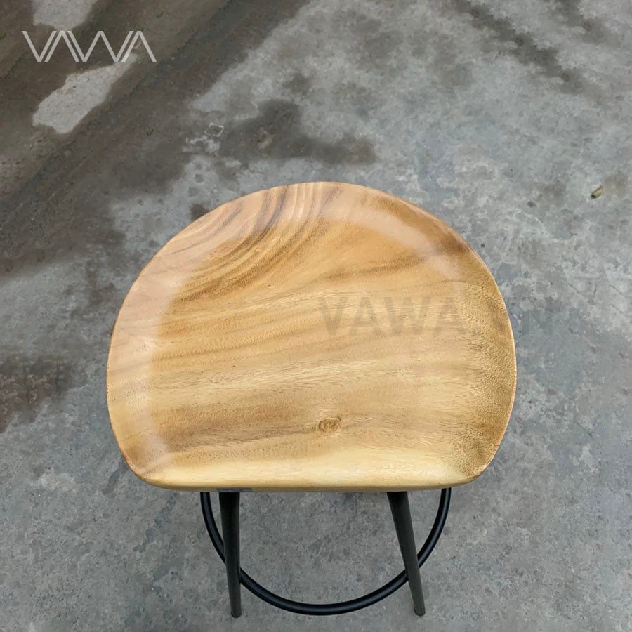 Ghế quầy bar mặt gỗ chân sắt - Ghế đẩu cafe