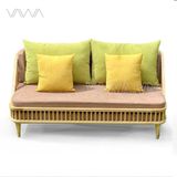  Sofa Rustic Văng Gỗ song tiện Dedar KBH 