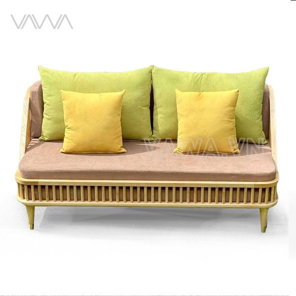 Sofa Rustic Văng Gỗ song tiện Dedar KBH Hà Nội