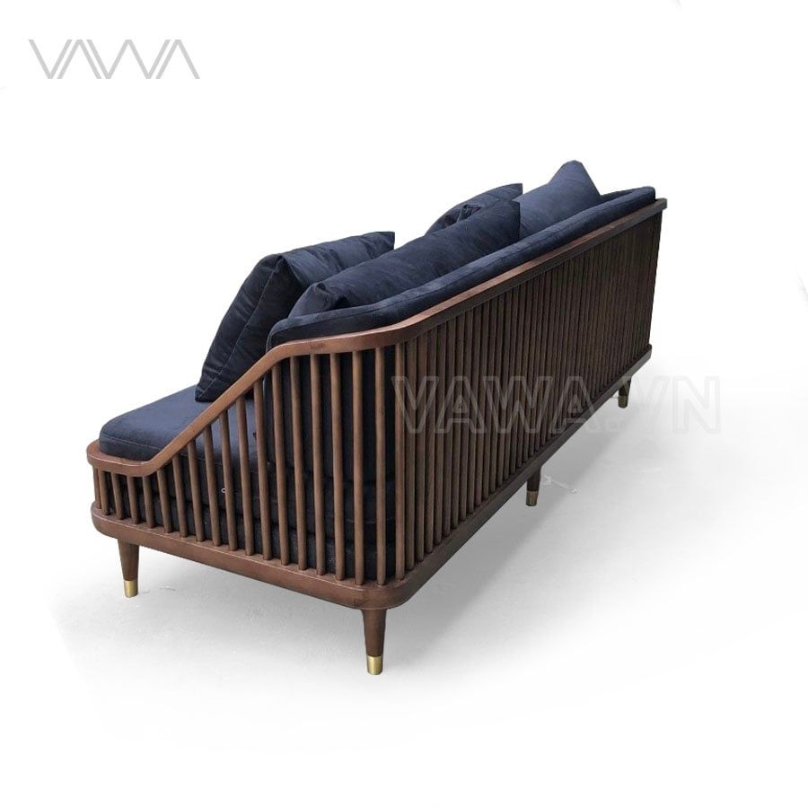  Sofa Rustic Văng Gỗ song tiện Dedar KBH 