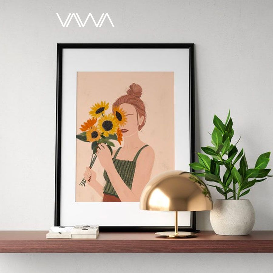 Tranh canvas tối giản Minimalist - Tranh hiện đại trừu tượng cô gái