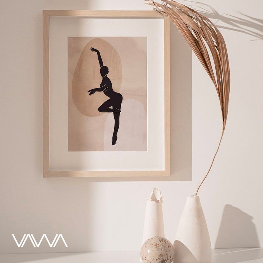 Tranh canvas tối giản Minimalist - Tranh hiện đại trừu tượng cô gái, bộ 3 tranh