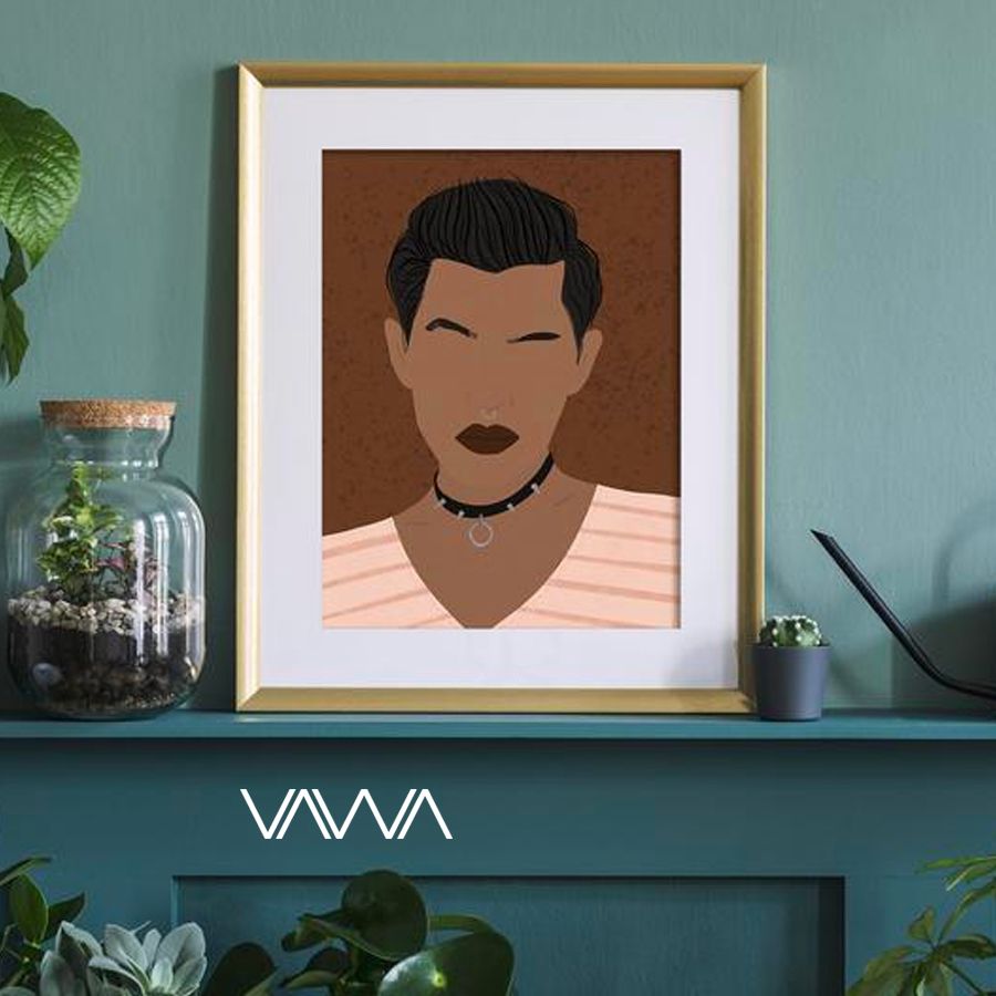 Tranh canvas tối giản Minimalist - Tranh hiện đại trừu tượng cô gái