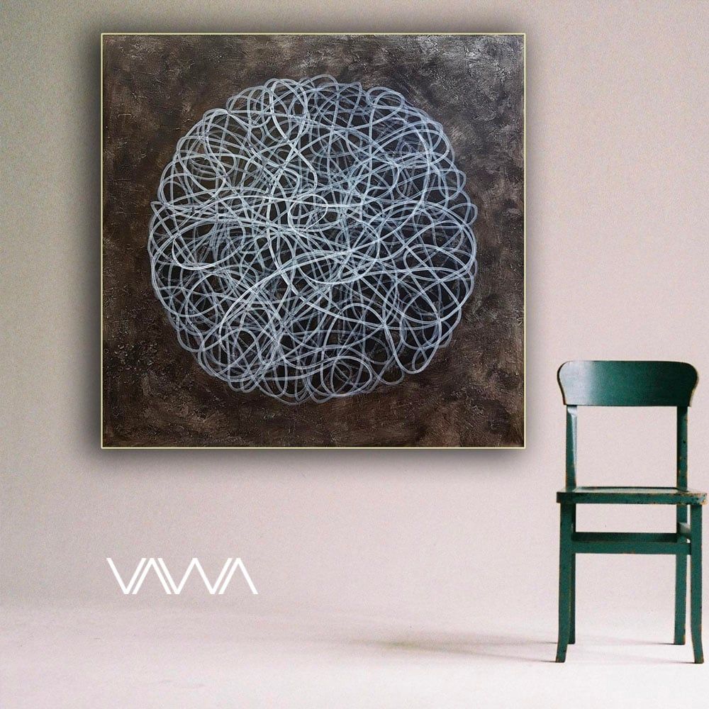 Tranh Canvas trừu tượng hiện đại - Tranh tối giản nghệ thuật sắp đặt