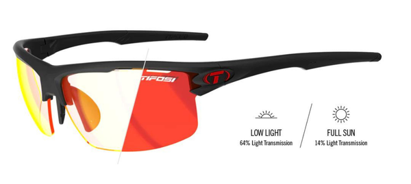 Tifosi Unisex Kilo Sonnenbrille – Schwarz/weiß, Clarion Red Fototec, One Size