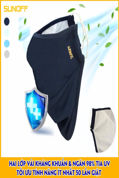 Khẩu trang chống nắng nữ Sunoff: Kháng Khuẩn & Ngăn Tia UV