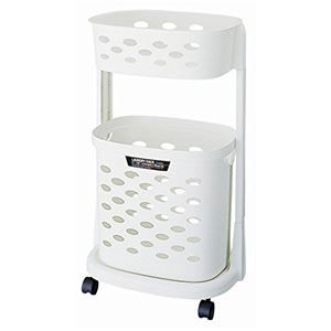 GIỎ ĐỰNG ĐỒ GIẶT / RỔ ĐỰNG ĐỒ GIẶT 【LOẠI R, 2 TẦNG】 CHIỀU RỘNG 45,8 CM × SÂU 32 CM × 75 CM, KÈM BÁNH XE, SẢN XUẤT TẠI NHẬT BẢN