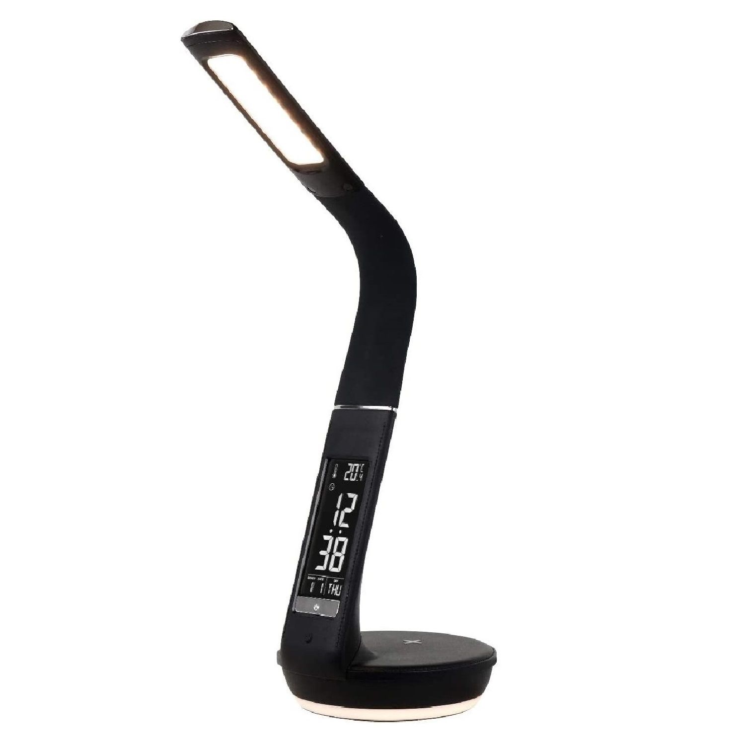 Đèn LED đứng với màn hình kỹ thuật số (loại sạc điện thoại thông minh / chức năng Qi) DQL-H2009-BK