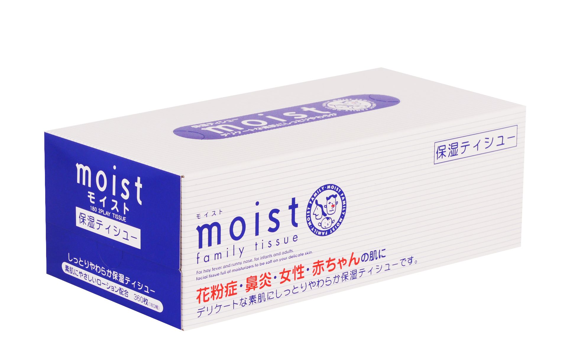KHĂN GIẤY MOIST FAMILY HỘP 180 TỜ 2 LỚP