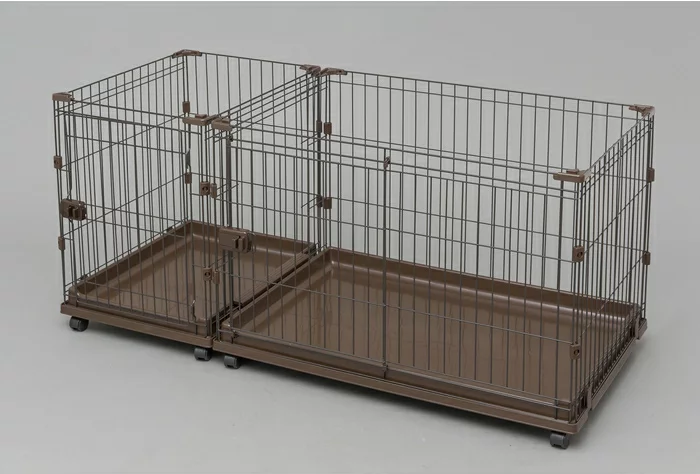 LỒNG KHUNG NUÔI NHỐT THÚ CƯNG TỰ LẮP RÁP, MÀU NÂU, DẠNG KẾT HỢP CÓ NGĂN CHIA P-CS-1400