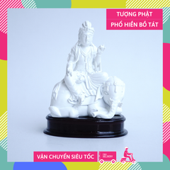 Tượng Phật Phổ hiền bồ tát ngồi cưỡi voi trắng ngà - Cao 10cm
