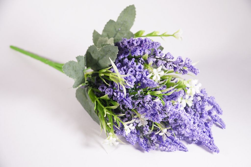 Hoa giả đẹp trang trí nhà cửa chùm hoa Lavender nhựa nhiều màu - Cao 35cm bụi 6 cành