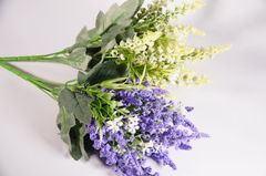 Hoa giả đẹp trang trí nhà cửa chùm hoa Lavender nhựa nhiều màu - Cao 35cm bụi 6 cành