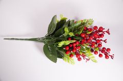 Hoa giả đẹp trang trí nhà cửa chùm Cherry đỏ hạnh phúc nhiều màu - Cao 40cm bụi 7 cành