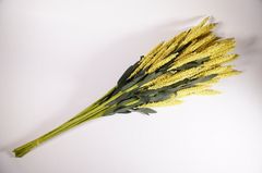 Hoa giả đẹp trang trí nhà cửa hoa Oải Hương vàng - Cao 60cm bụi 9 bông