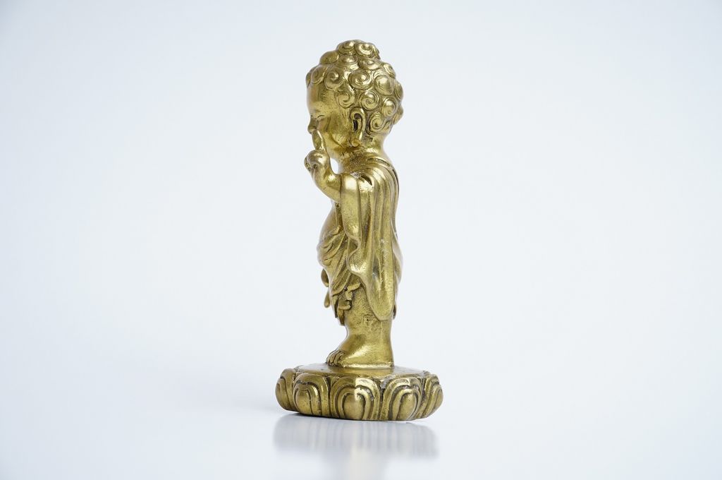 Tượng Phật Đản Sanh bằng đồng - Cao 11cm