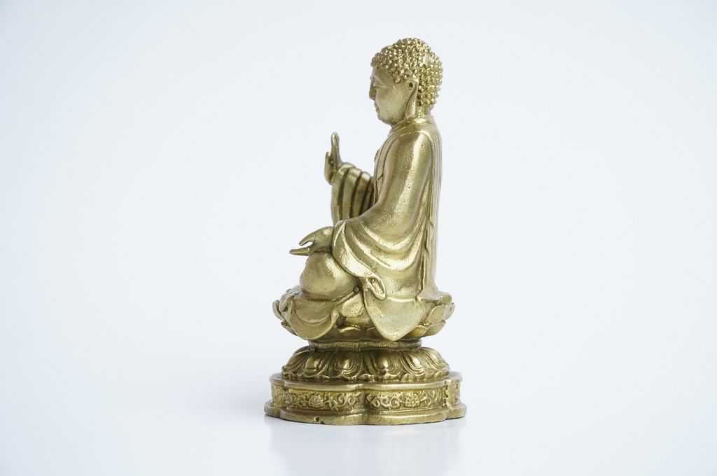 Tượng Phật A Di Đà bằng đồng ngồi - Cao 10cm
