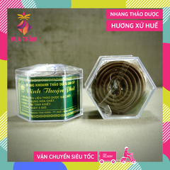 Nhang khoanh thảo dược Vĩnh Thuận Phát - Hương 20 vòng xứ Huế siêu sạch cháy 4 giờ - Hộp Lục Giác Xanh