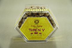 Nụ trầm hương Thiên Ý tháp tròn - 50 viên trầm hương xông trầm cao cấp - Hộp lục giác vàng - Cháy 20 phút/Viên