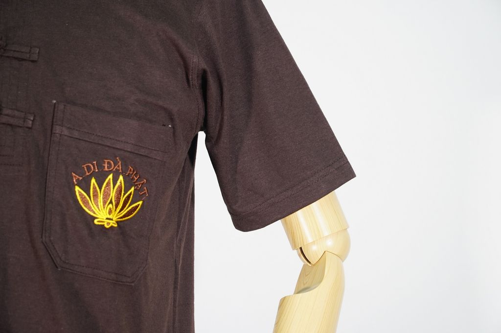 Đồ lam pháp phục Nam ÁO THUN LÃNH TỤ đi chùa, áo lam Phật giáo thời trang Phật tử chất lượng - Nhiều cỡ