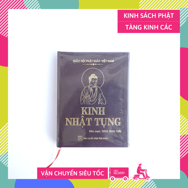 Sách Phật giáo - Kinh nhật tụng - Thích Minh Thời - Bìa da nâu 526 trang