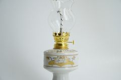 Đèn dầu thờ cúng truyền thống chân cao vàng cung đình - Cao 18cm