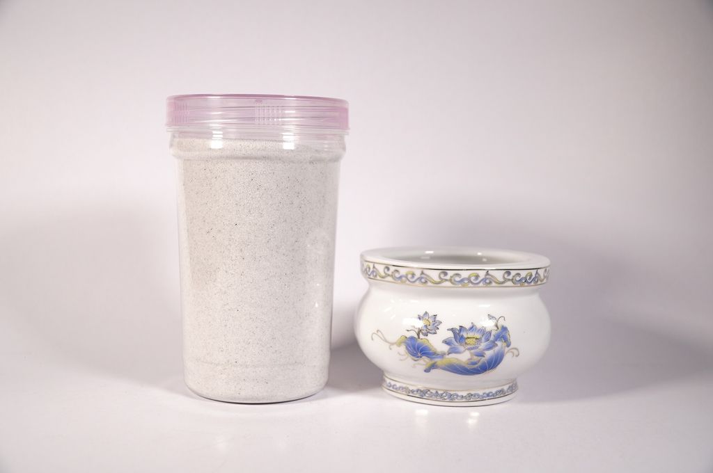 Cát kim sa trắng bốc bát nhang, cát đặt lư hương bàn thờ siêu mịn, siêu sạch - Hộp 0,5kg và 1kg