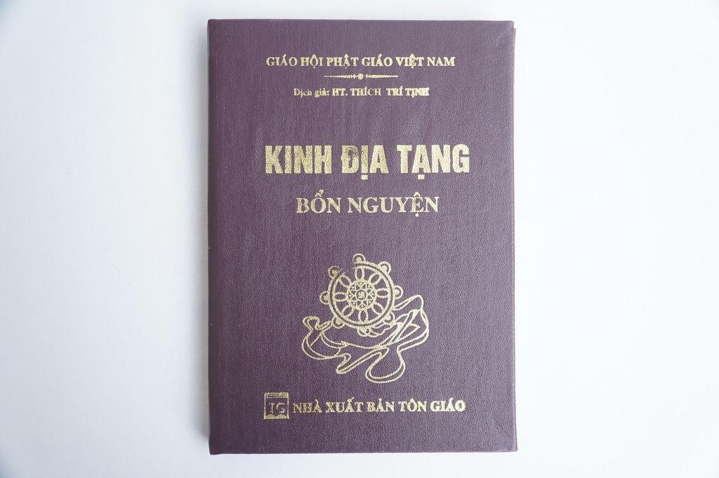 Sách Phật Giáo - Kinh Địa Tạng Bổn Nguyện bìa da nâu - Thích Trí Tịnh - Chữ to rõ 246 trang