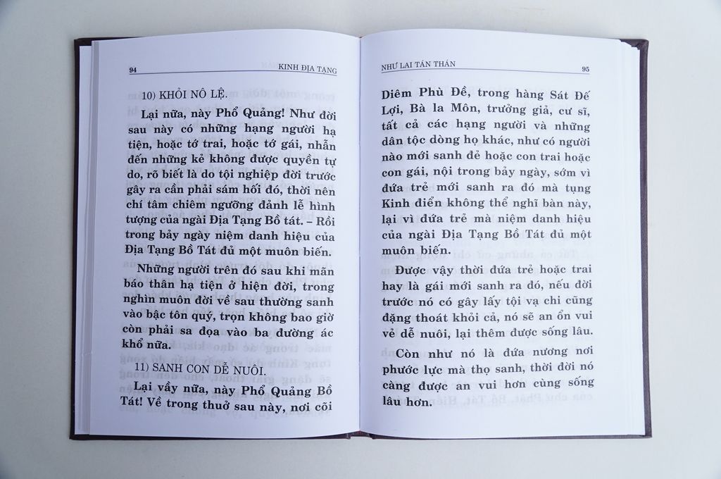 Sách Phật Giáo - Kinh Địa Tạng Bổn Nguyện bìa da nâu - Thích Trí Tịnh - Chữ to rõ 246 trang