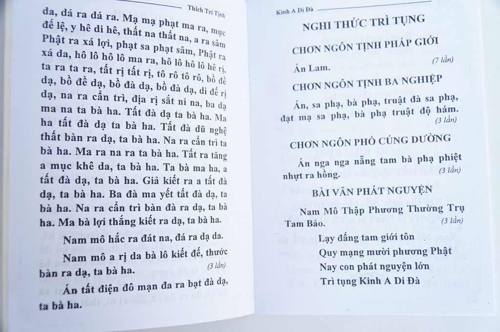 Sách Phật Giáo - Kinh A Di Đà - Nghĩa bìa giấy vàng - Thích Trí Tịnh - Chữ to rõ 48 trang