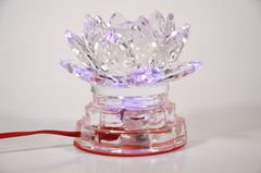 Đèn thờ cúng điện pha lê led bông sen đặt bàn thờ Thần Tài, đèn thờ ông Táo - Cao 10cm