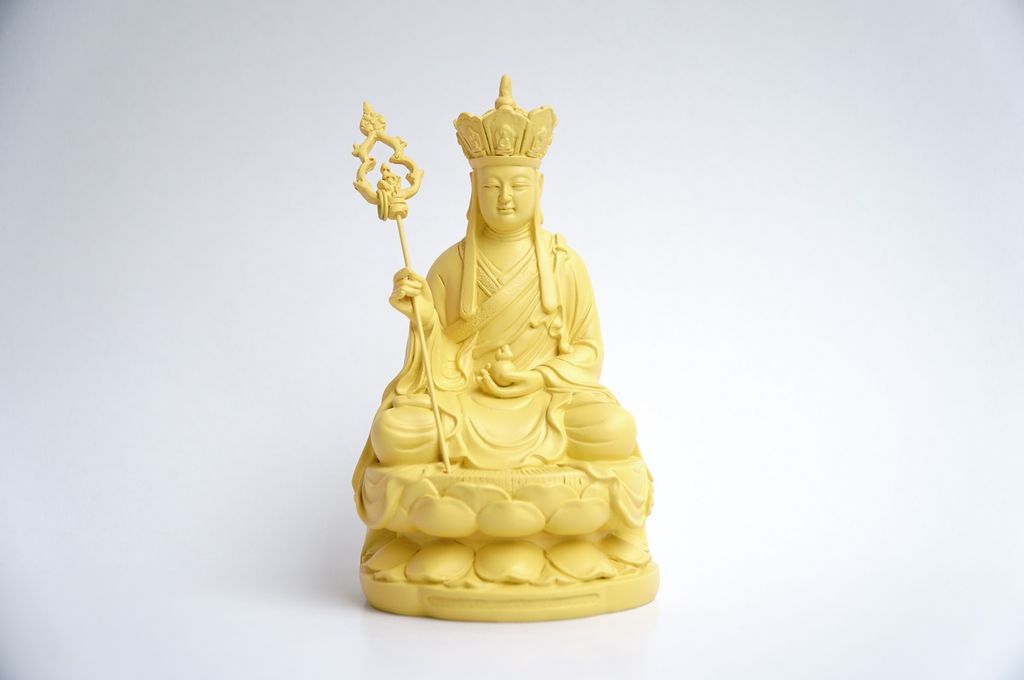Tượng Phật Địa Tạng Vương Bồ Tát ngồi vàng đất - Cao 17cm