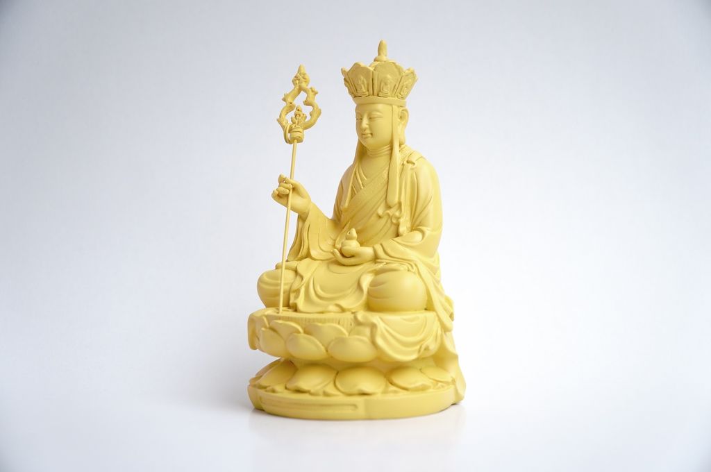 Tượng Phật Địa Tạng Vương Bồ Tát ngồi vàng đất - Cao 17cm