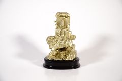Bộ 2 tượng Phật Văn Thù cưỡi hổ và Phổ Hiền cưỡi voi mạ đồng - Cao 10cm