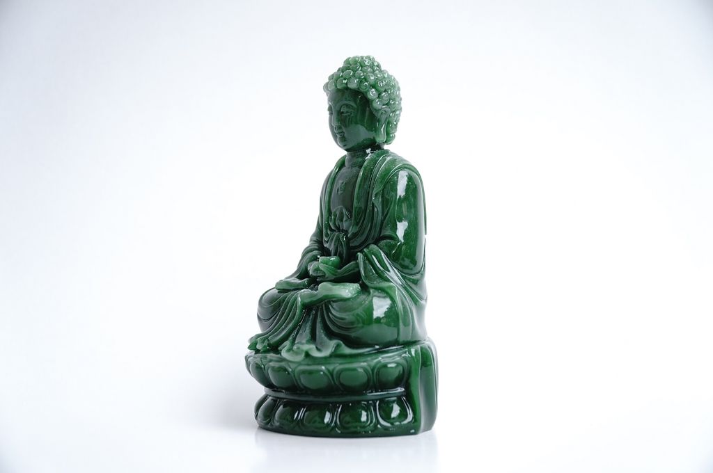 Tượng Phật A Di Đà ngồi cẩm thạch - Cao 15cm
