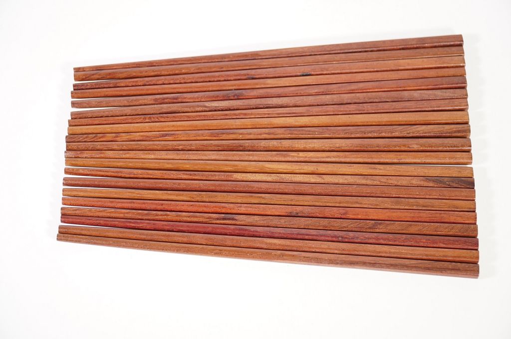 Bộ 10 đôi đũa gỗ cẩm trơn cao cấp, đũa gỗ ăn cơm tự nhiên chắc cực bền sạch sẽ an toàn - Bộ 10 đôi