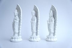 Bộ 3 Tượng Tam Thế Phật Tây Phương Tam Thánh đứng trắng ngà - Cao 18cm