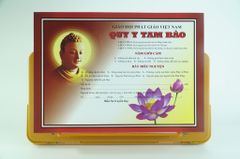 Giấy chứng nhận Quy Y Tam Bảo theo đạo Phật - Đỏ 30x20cm