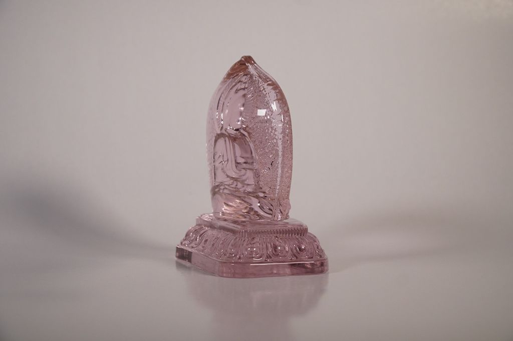 Tượng Phật Bà Quan Âm Bồ Tát để xe lưu ly hào quang nguyên khối - Cao 10cm