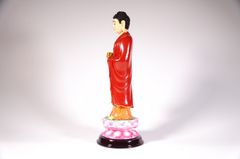Tượng Phật A Di Đà đứng áo đỏ - Cao 25cm