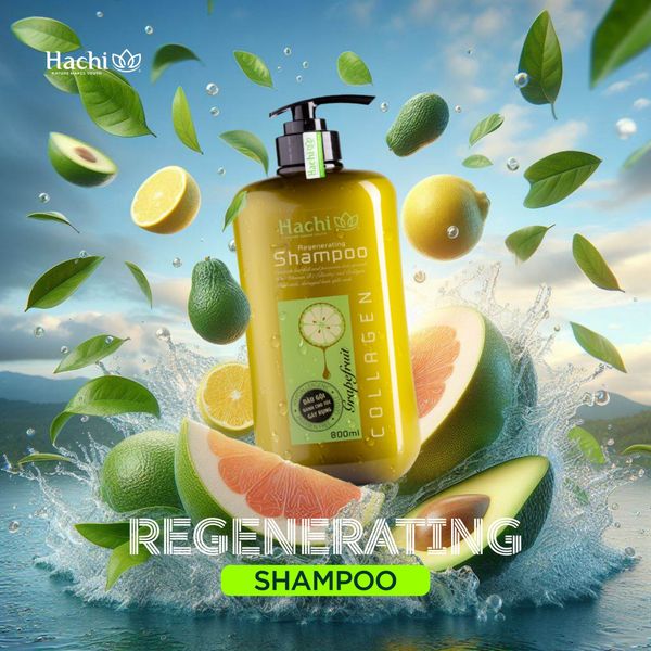 Dầu gội HACHI VIETNAM ® tinh dầu bưởi ngăn ngừa gãy rụng GRAPEFRUIT - Regenerating Shampoo