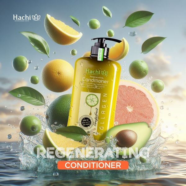 Dầu xả HACHI VIETNAM ® tinh dầu bưởi ngăn ngừa gãy rụng GRAPEFRUIT- Regenerating Conditioner