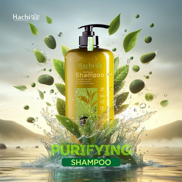 Dầu gội HACHI VIETNAM ® - chiết xuất trà xanh dành cho tóc dầu GREEN TEA - Purifying shampoo