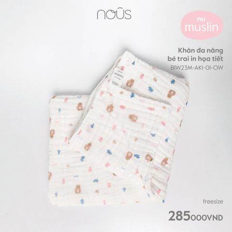 Khăn tắm Nous xô Muslin 6 lớp họa tiết ( 110x110cm )