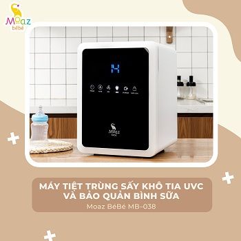 Máy tiệt trùng sấy khô tia UVC và bảo quản bình sữa Moaz bebe MB038