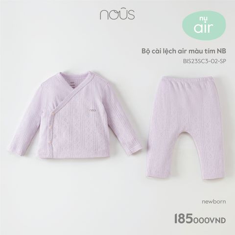 Bộ newborn Nous air cài lệch màu tím NB