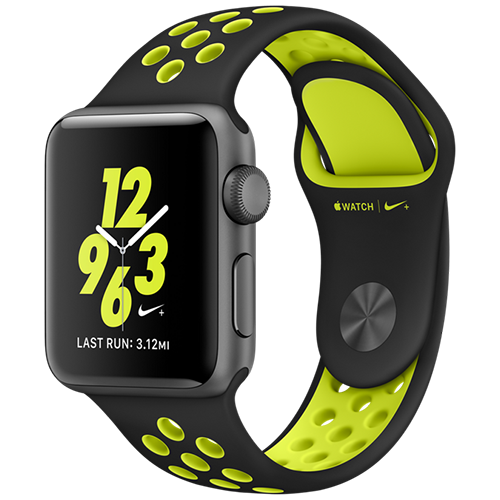 Apple Watch 2 38mm Space Gray Aluminum Case Nike+ Sport - Black/Volt (MP082)