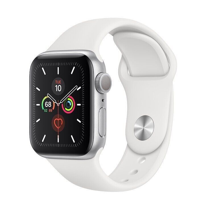 Apple Watch Series 5 40mm Silver Aluminium Case With White Sport Band ( GPS ) - MWV62