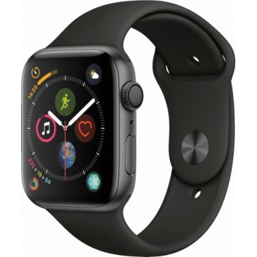 Apple Watch Series 4 44mm Space Gray Aluminum Case With Black Sport Band (GPS) MU6D2